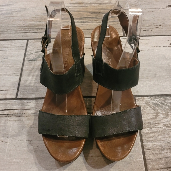 Musse & Cloud Leiza black Leather Platform Sandals Women's US 9 Made in Spain - Picture 3 of 14